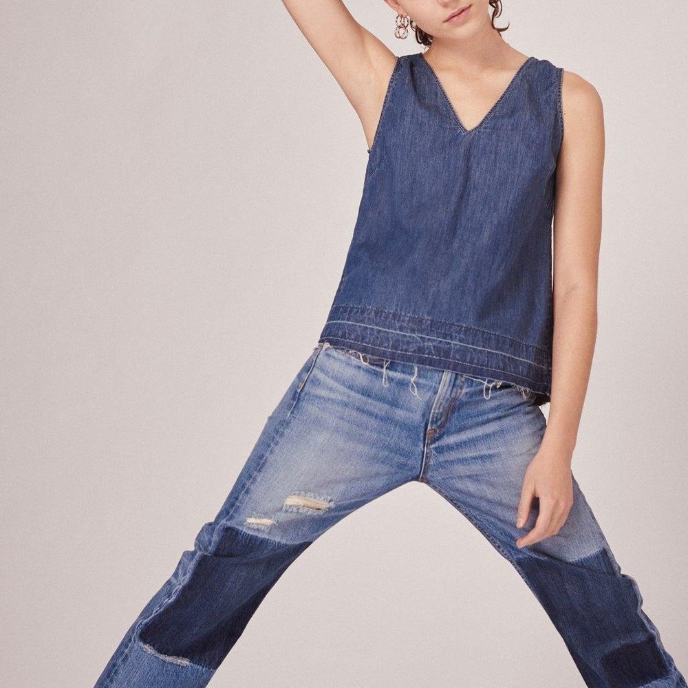 *SOLD* Rag & Bone Drape V-Neck Released Hem Tank